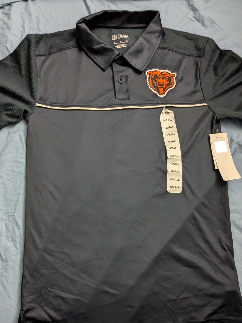 NWT! NFL Team Apparel Chicago Bears Pipe Lockup Polo Men's Size S